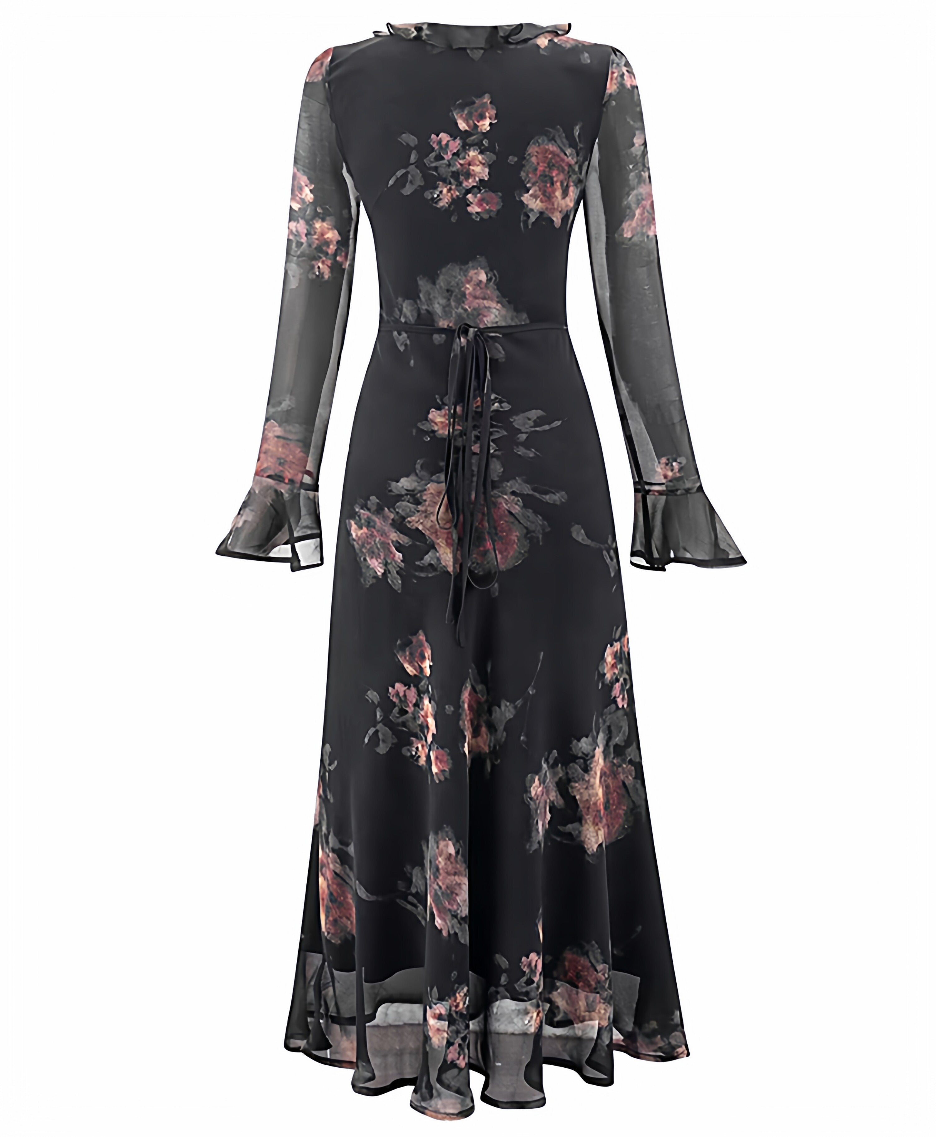 Noir Bloom Sheer Dress