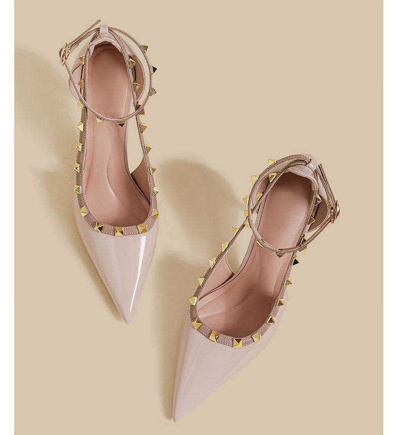 Studded Strap Slingback Heels