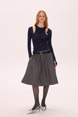 Low-Waist Pleated Skirt