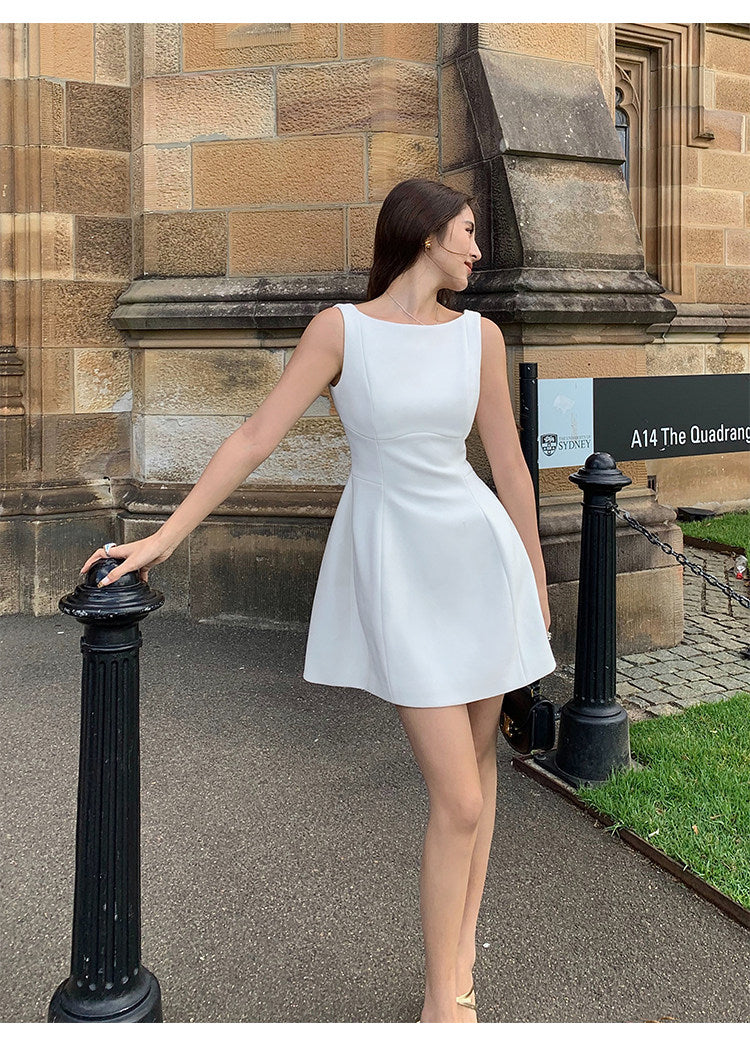 Open-Back Flare Mini Dress