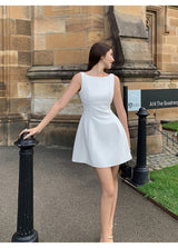 Open-Back Flare Mini Dress