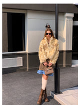 Curly Lapel Fur Jacket