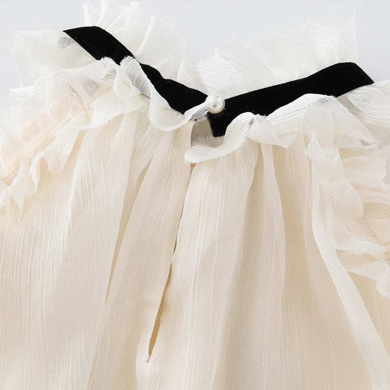 Ivory Ribbon Flow Dress
