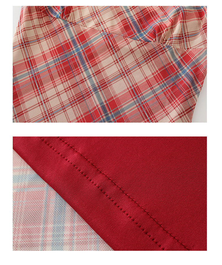Cherry Plaid Slip Dress