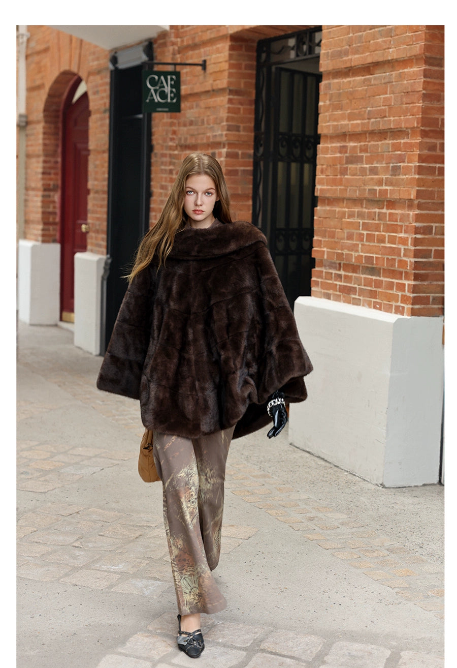 Chocolate Luxe Fur Cape