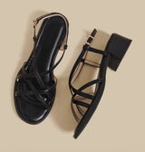 Cross Strap Sandals (Black)