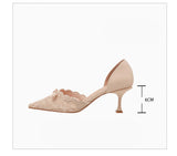 Lace Bow DOrsay Heels