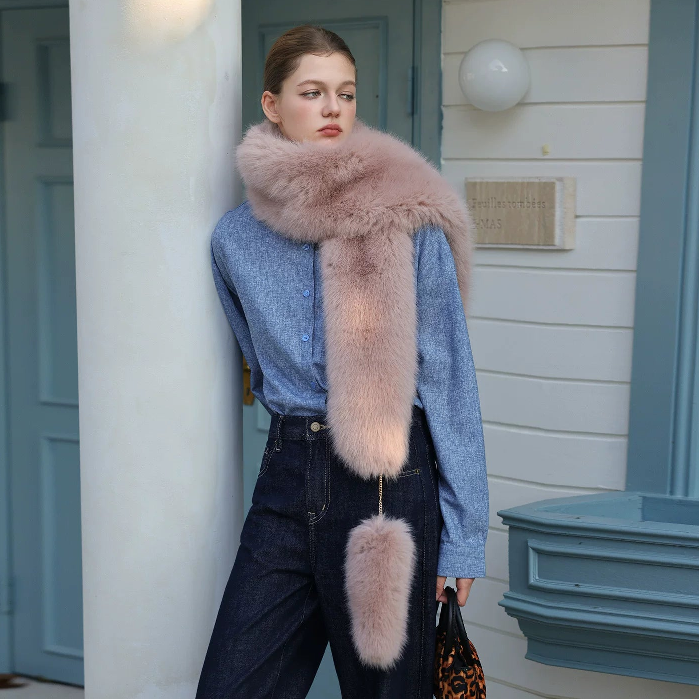 Plush Statement Scarf - Flamingo