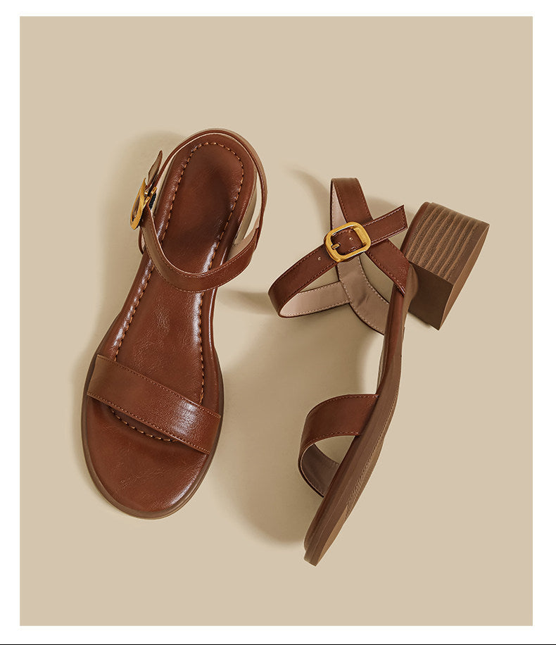 Ankle Strap Block Sandal
