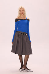 Low-Waist Pleated Skirt