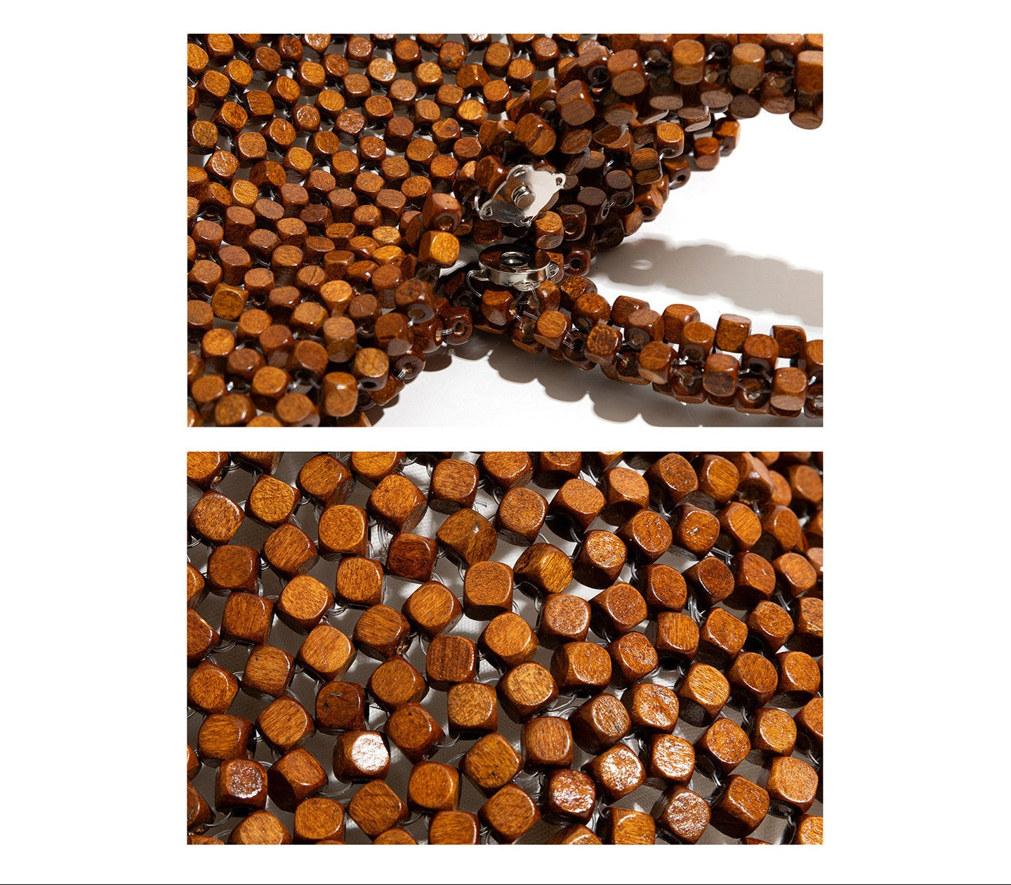 Woven Wooden Bead Bag