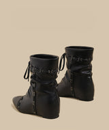 Lace-Trim Ankle Boots