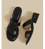 Double Strap Low Heel (Black)