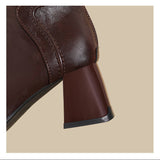 Chunk-Heel Knit Ankle Boots