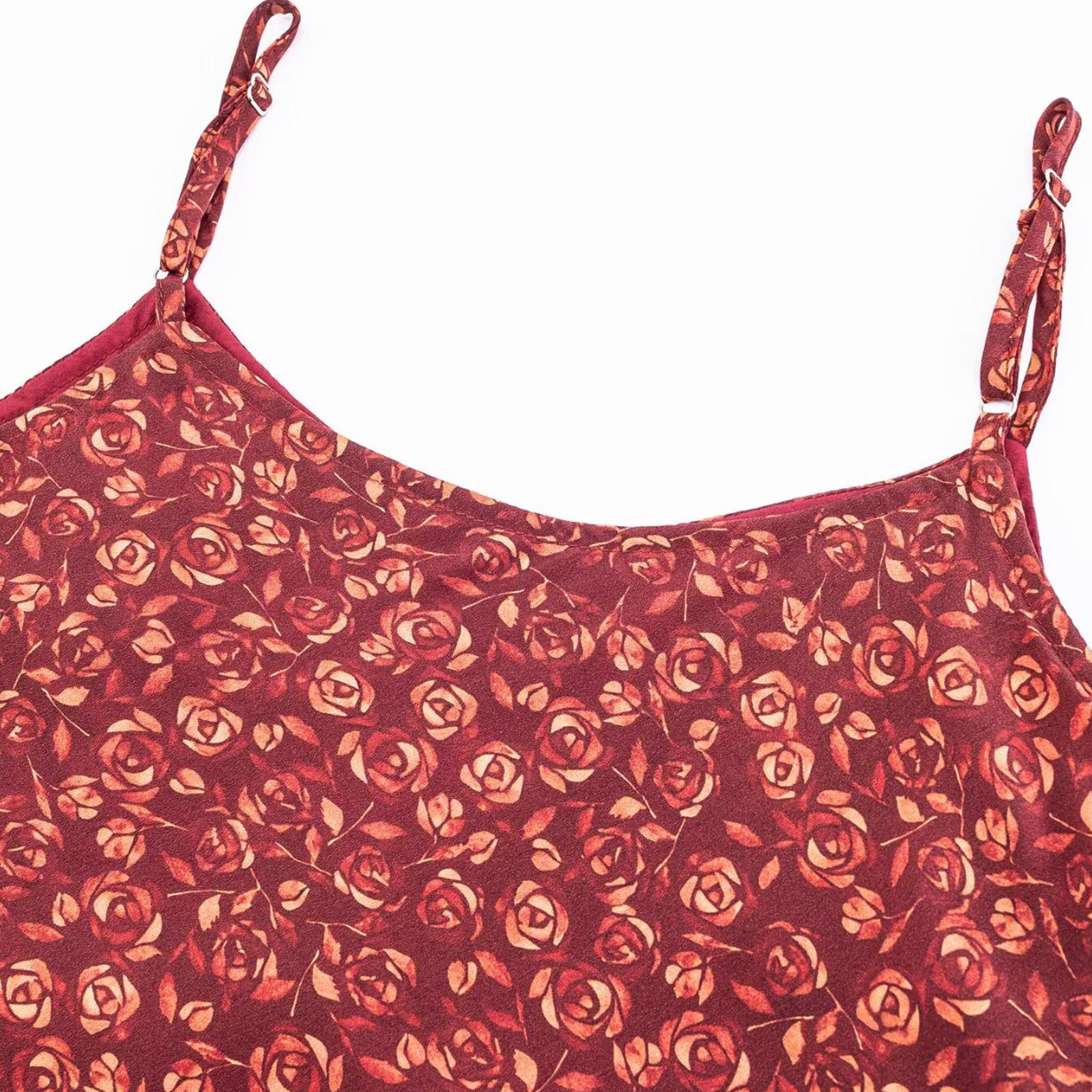 Crimson Bloom Slip Dress