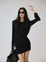 Black Pleated Dress