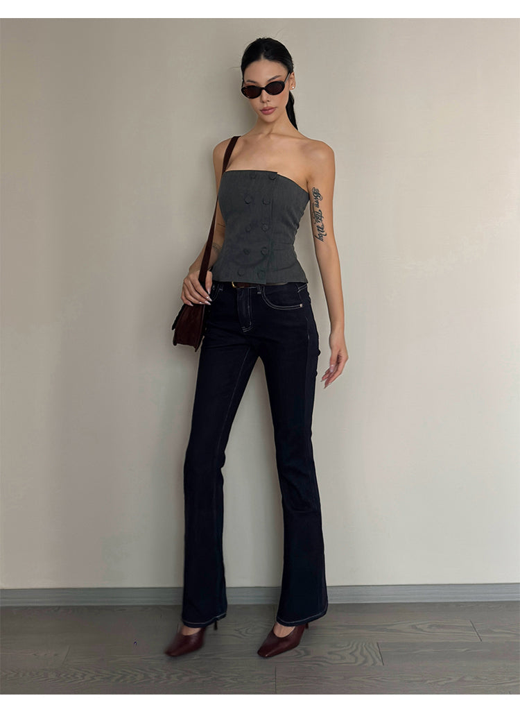 Button-Up Bustier Top