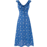 Azure Bloom Midi Dress