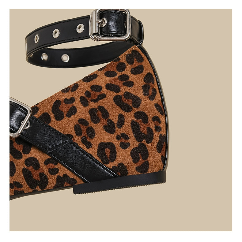 Leopard Strap Mary Jane Flats