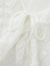 Sheer Lace Tie Cardigan