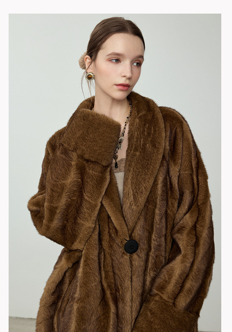 Ultra-Soft Fur Coat - Golden Brown
