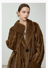 Ultra-Soft Fur Coat - Golden Brown