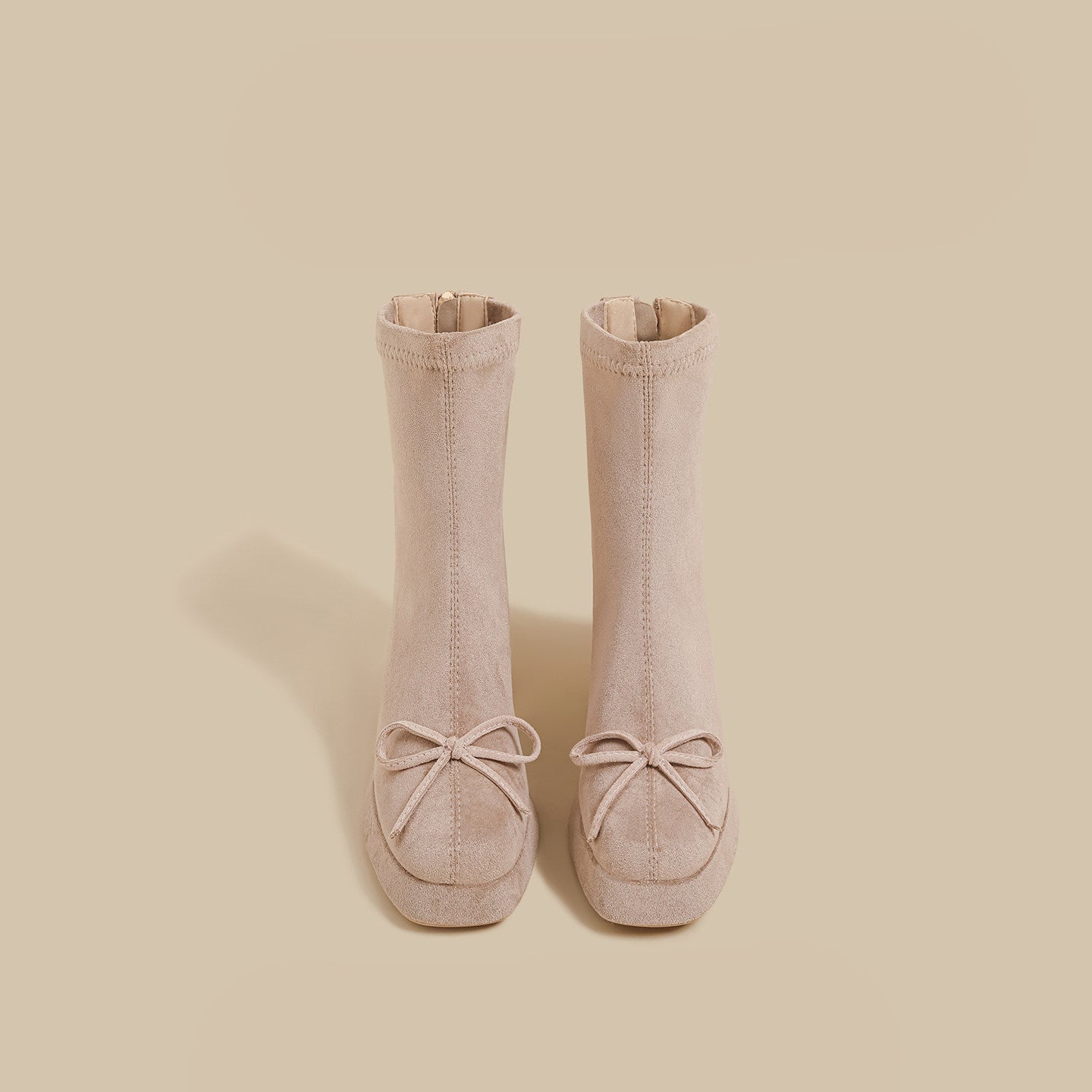 Bow Chunk-Heel Ankle Boots