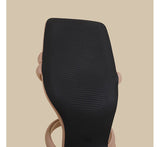 Wrap Strap Heel Sandals (Nude)