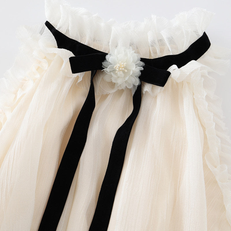 Ivory Ribbon Flow Dress