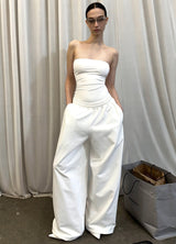 White Bandeau / Sweatpants