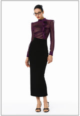 Ruched Sheer Blouse
