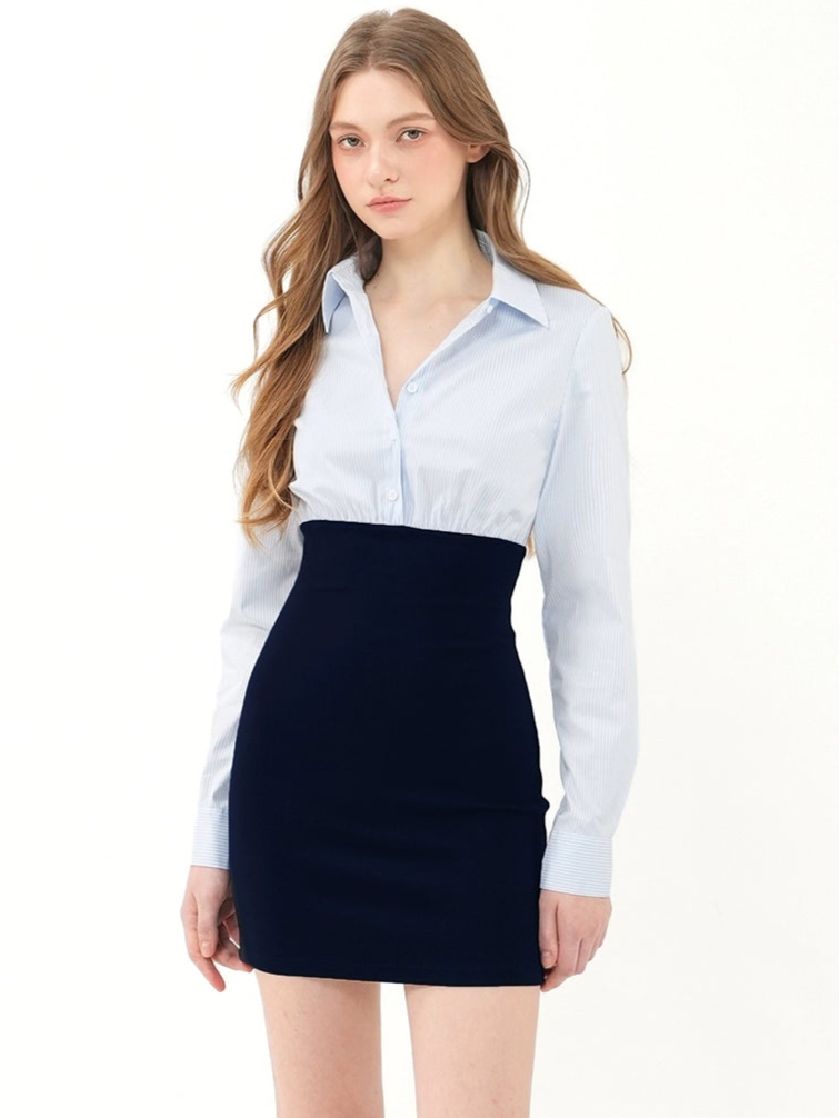 Slim Stretch Shirt Dress