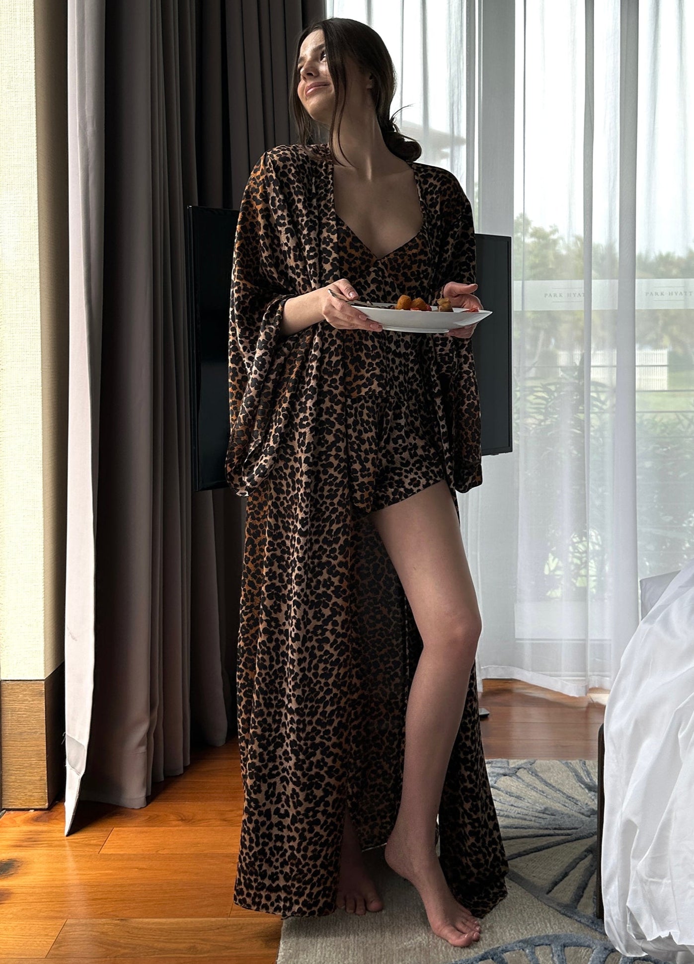 Leopard Satin Pajama-Three Piece