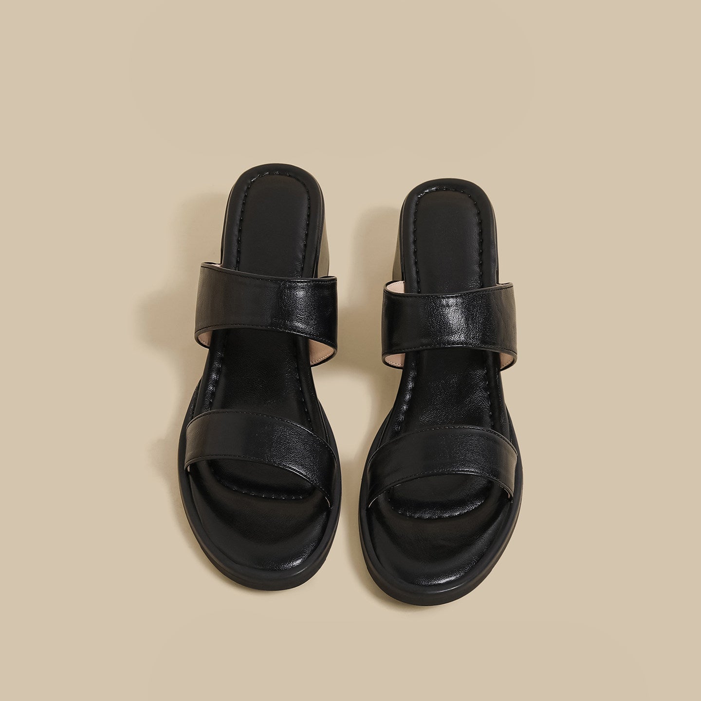 Double Strap Low Heel (Black)