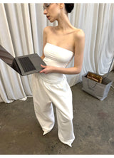 White Bandeau / Sweatpants
