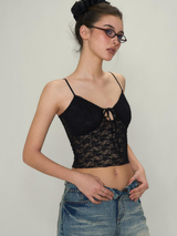 Sheer Lace Cutout Cami