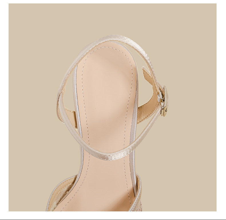 Lace Ankle-Strap Stiletto Heels