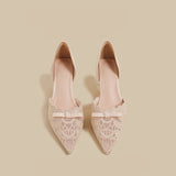 Lace Bow DOrsay Heels