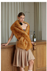 Faux-Fox Shawl Wrap