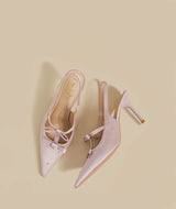 Crystal Bow Slingback Stiletto Heels