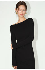 Ruched Waist Maxi Dress - Black