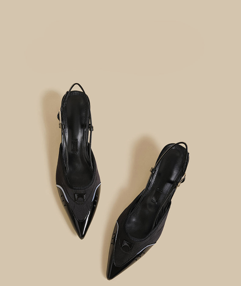 Sculpted Slingback Low Heels