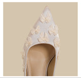 Floral Mesh Slingback Heels
