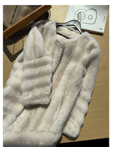 Snow Fur Coat with Scarf