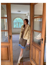 Curly Lapel Fur Jacket