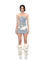 Ripped Logo Tube Dress