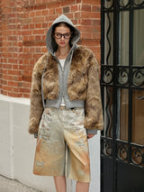 Eco Fur Cropped Jacket