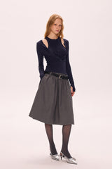 Low-Waist Pleated Skirt