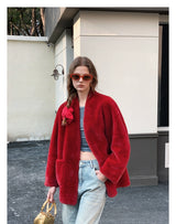 Short Red Fur Coat