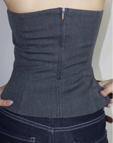 Button-Up Bustier Top